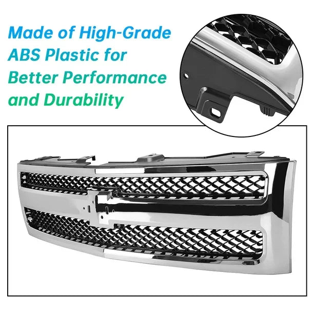 2007 Silverado Chrome Mesh Chevrolet 1500 2010 Grille Bumper Grill 25810707 Front Kojem for 2013 GM1200572 2012 Pickup 2009 2011 Truck 2008