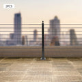 Two Concrete Post Railing Level System Sides Steel Cable Wood Deck Level Railing Pre-Drilled Post Square 36''x2''x2'' Stainless Cable Fence for
