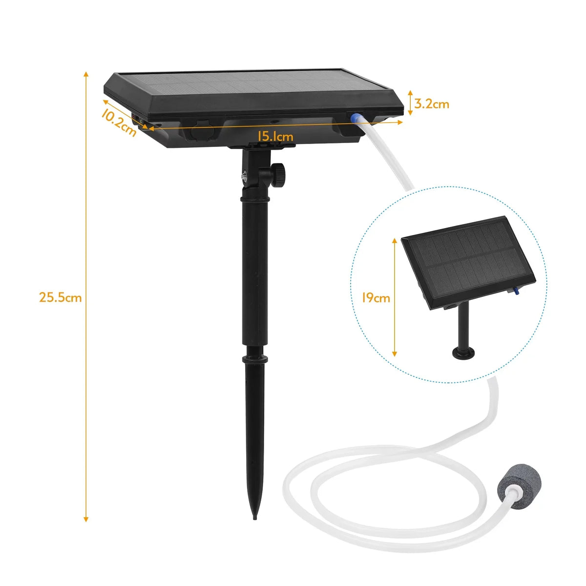 Fish Pond Rechargeable Fishing 5.5V Bubble Small Solar L Ponds Air Fish Air with Aerator & Garden Pools Pump for 1.5W Stone Tranportation Pump Circulation Oxygenator Aquarium