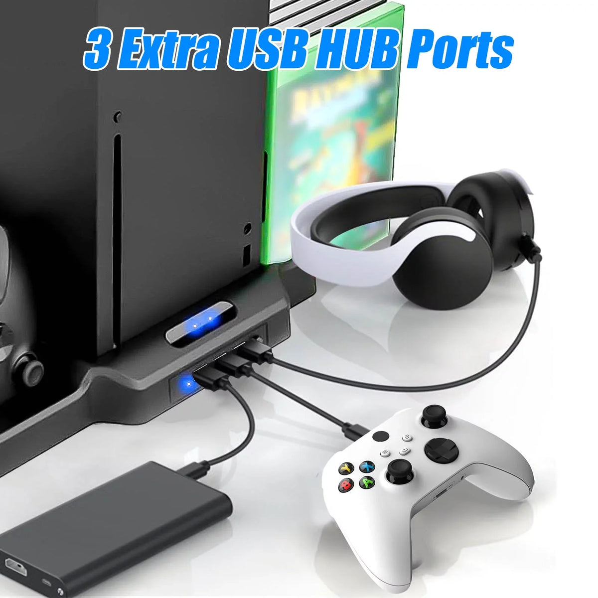 2 for S/X Disc Fit 11 for Game with Fit Vertical Dock Fast Charging Cooling EEEkit 3 Xbox Slots X/S with Ports, Station Controller USB Xbox Series Fans, Series Stand Dual