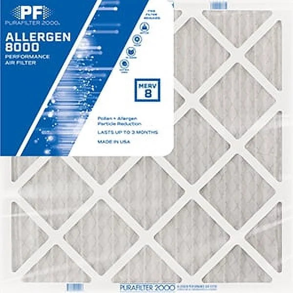 x 2000® 24.75) Air 8 Allergen 20x25x1 8000 MERV (19.75 Filter PURAFILTER