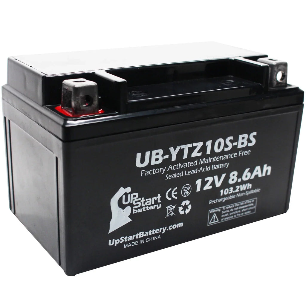 Yamaha Factory YZF-R1 UpStart Activated, 2011 for Motorcycle Replacement Free, UB-YTZ10S-BS Maintenance 8.6Ah, 1000CC Battery - 3-Pack Battery 12V,