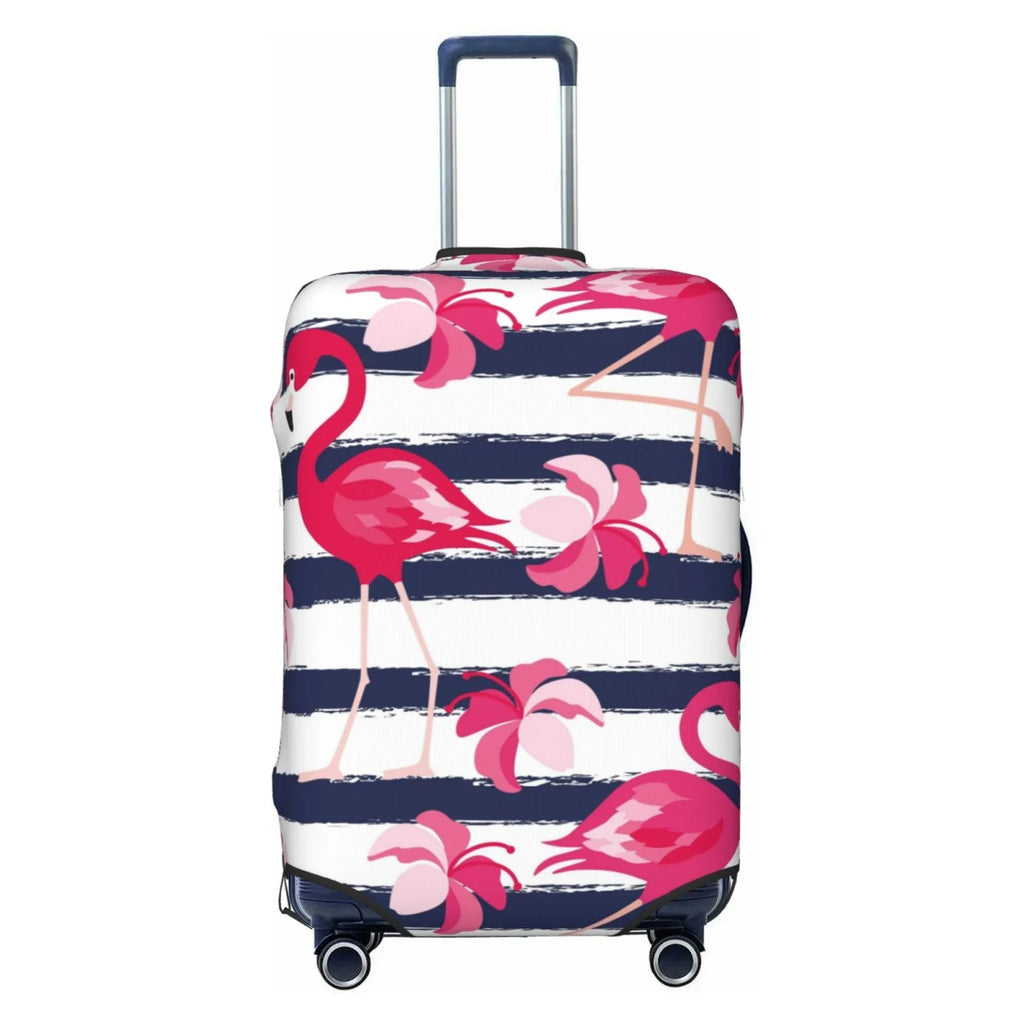 Ocsxa Dust-Proof Pink Suitcase Stripes Luggage Travel Cover For 18-32inch And Dark Blue Protector Flamingos Cover Print
