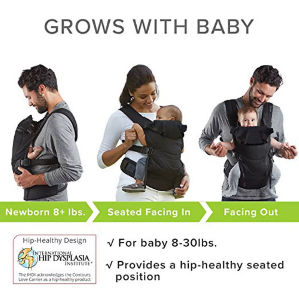 Newborn, Infant, Charcoal Contours Carrier, Gray Mesh, Size Baby Love One 3-Position Toddler,