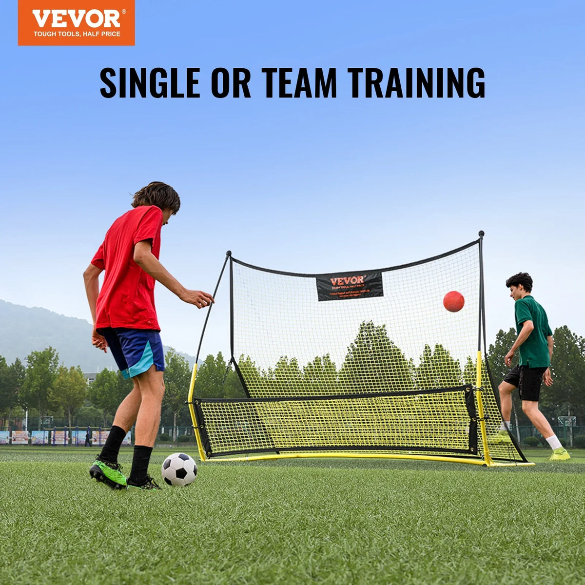 Trainer Net Soccer BENTISM Rebounder 2-IN-1 71"x40" Portable Portable Soccer Bag