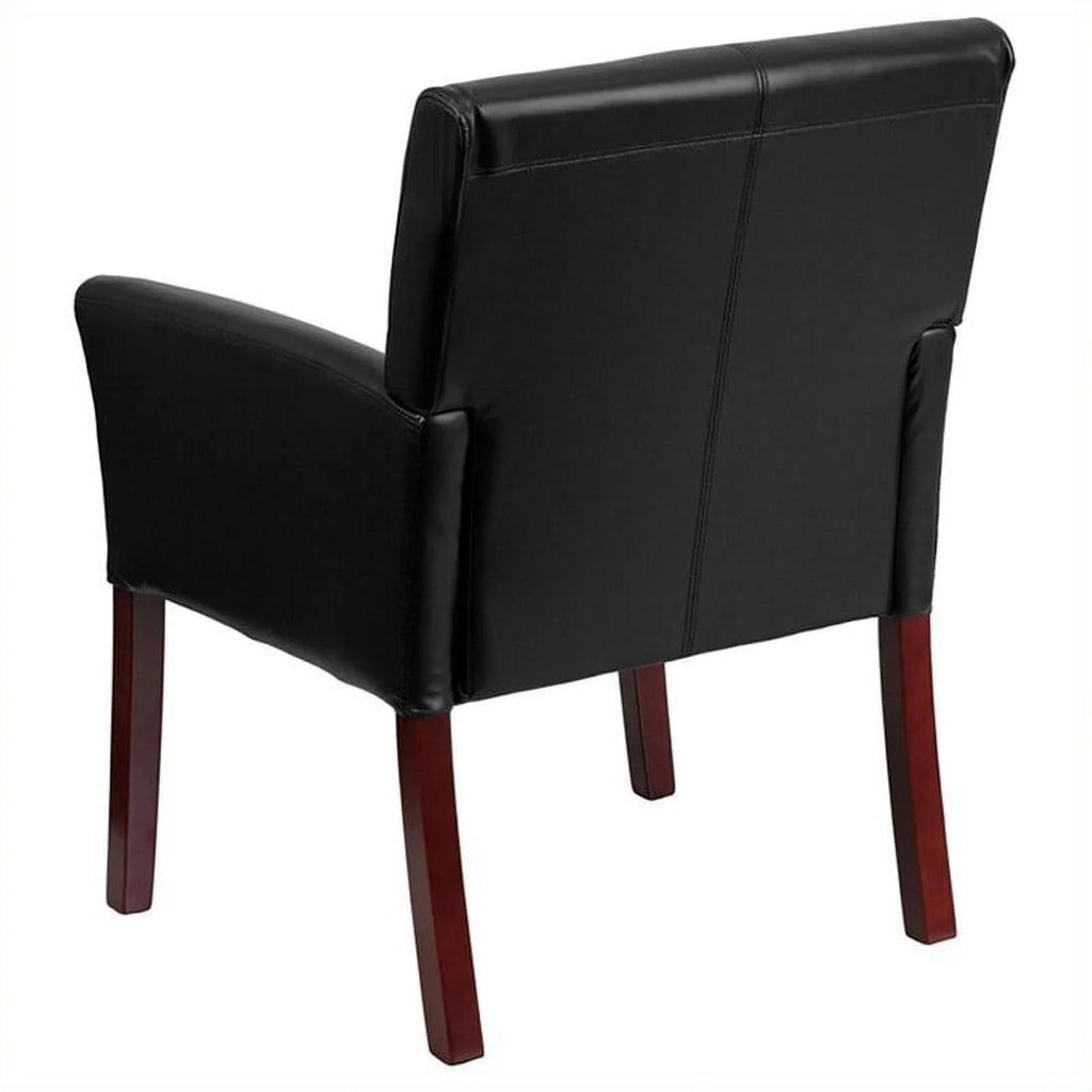 Chair Executive Side with Lane Legs in Mahogany Kingfisher Black Guest