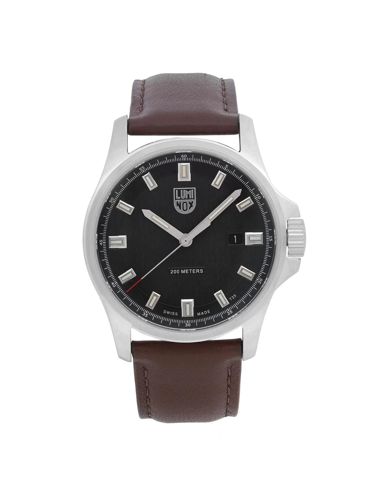 42mm Mens Dress XL.1831 Quartz Luminox Stainless Watch Field Steel Black Dial