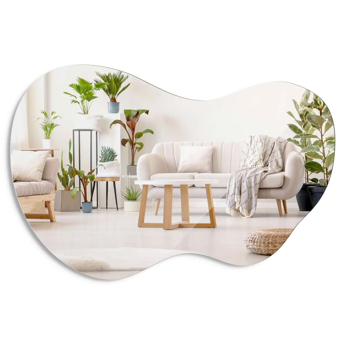 Wall Reflection by - Multiple Irregular Directions Hotel HD Quality from with x - Clarity 36" Designs 24" - Craftsmanship Frameless Mount Barnyard Mirror Abstract Asymmetrical Shape