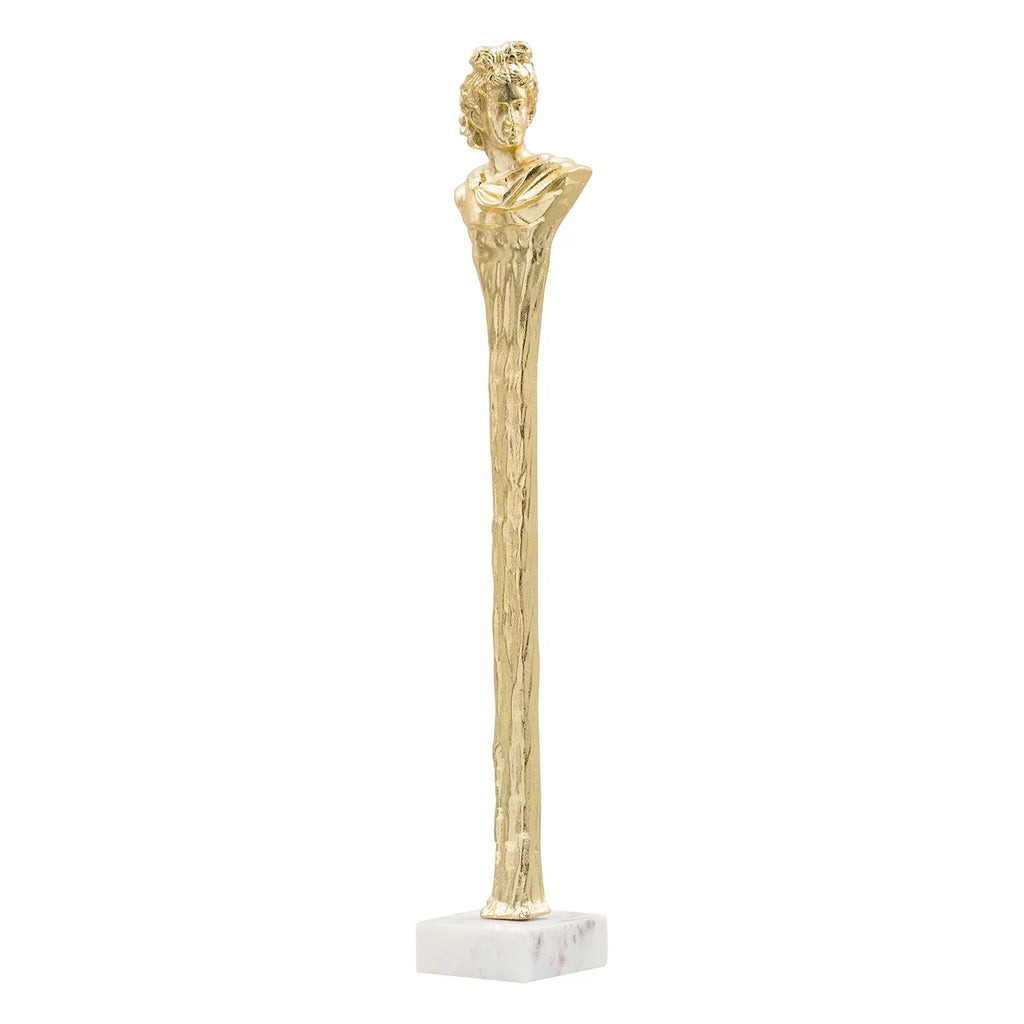 Decorative White Jennifer White and on Marble 28" Stylized Taylor Marble Bust Roman Home Gold Base,