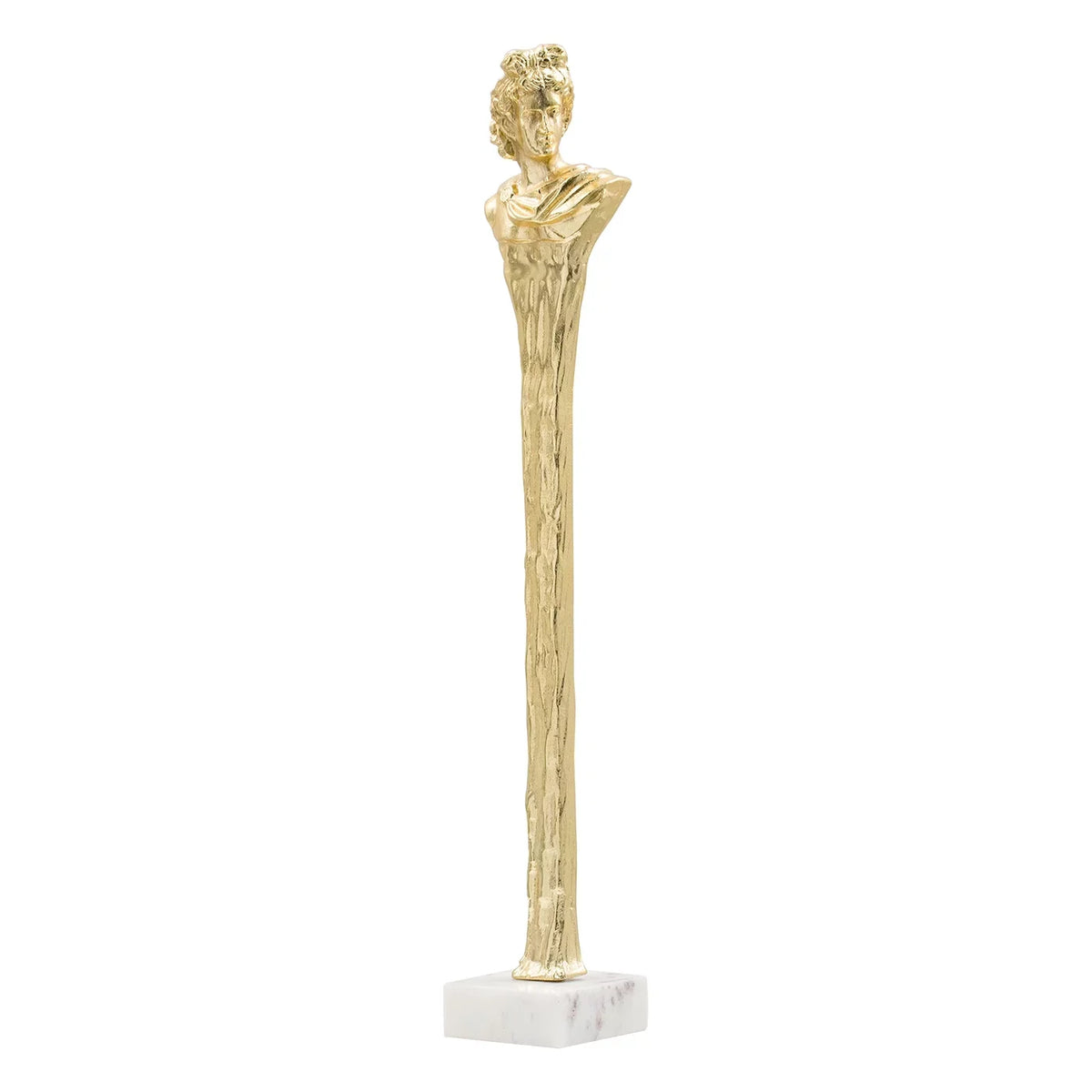 Decorative White Jennifer White and on Marble 28" Stylized Taylor Marble Bust Roman Home Gold Base,