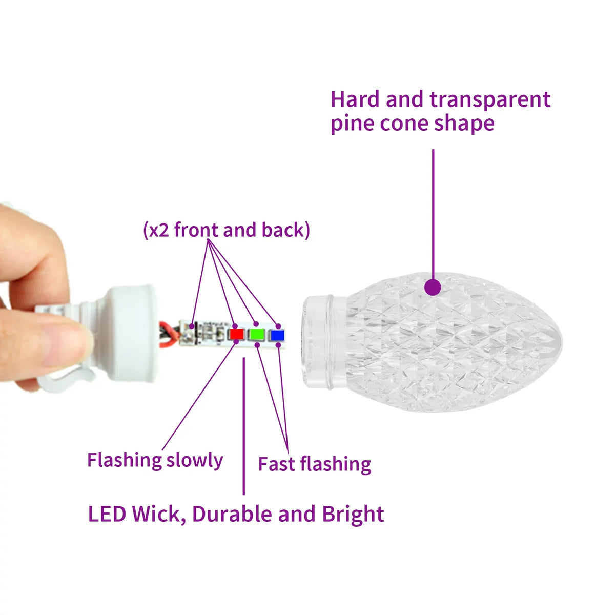 Light C9 Bulbs Changing Lights Waterproof 20 23ft Outdoor, String Christmas Lights LED Eva's Color