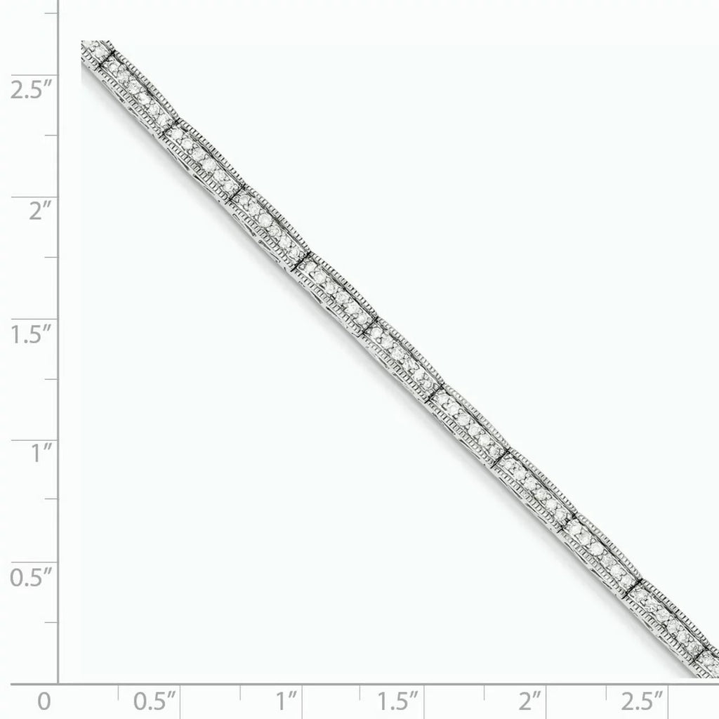 Carat Diamond 14k White Gold Bracelet. 1.02ct Wt- Fancy