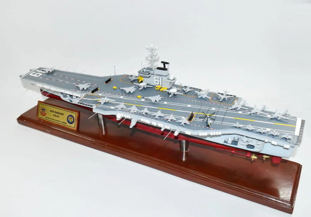 Model,Mahogany,Forrestal Class CV-61 Carrier Aircraft USS Ranger Model,Navy,Scale