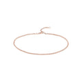 2.20mm 14K Gold Women's Flat Link 9"-10" Mariner Adjustable Anklet Rose