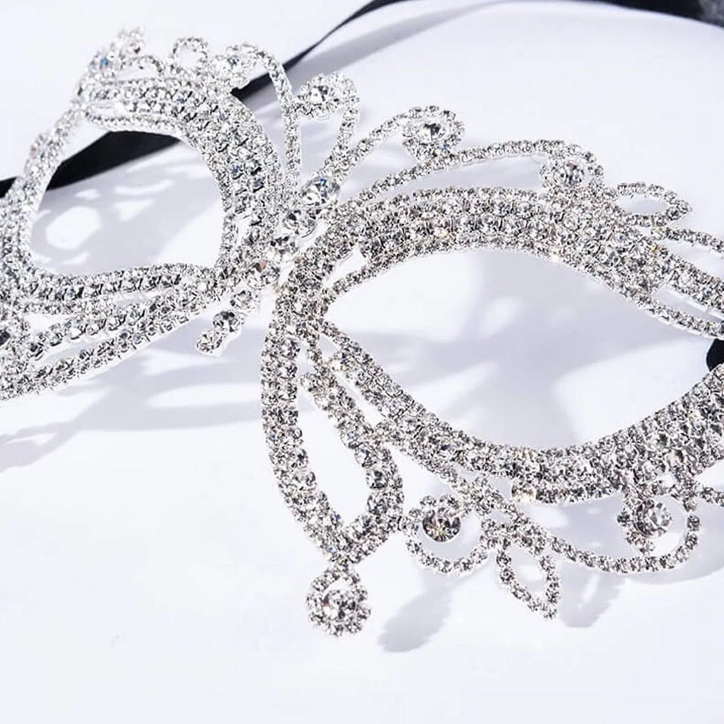 Accessories Halloween for Butterfly Masquerade Women Face Crystal Mask Rhinestone