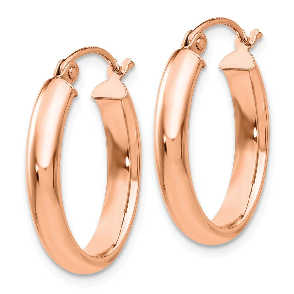 Earrings; Women Gold Oval Men Polished Real Adults Teens; Hoop Tube for 14kt Rose and and for