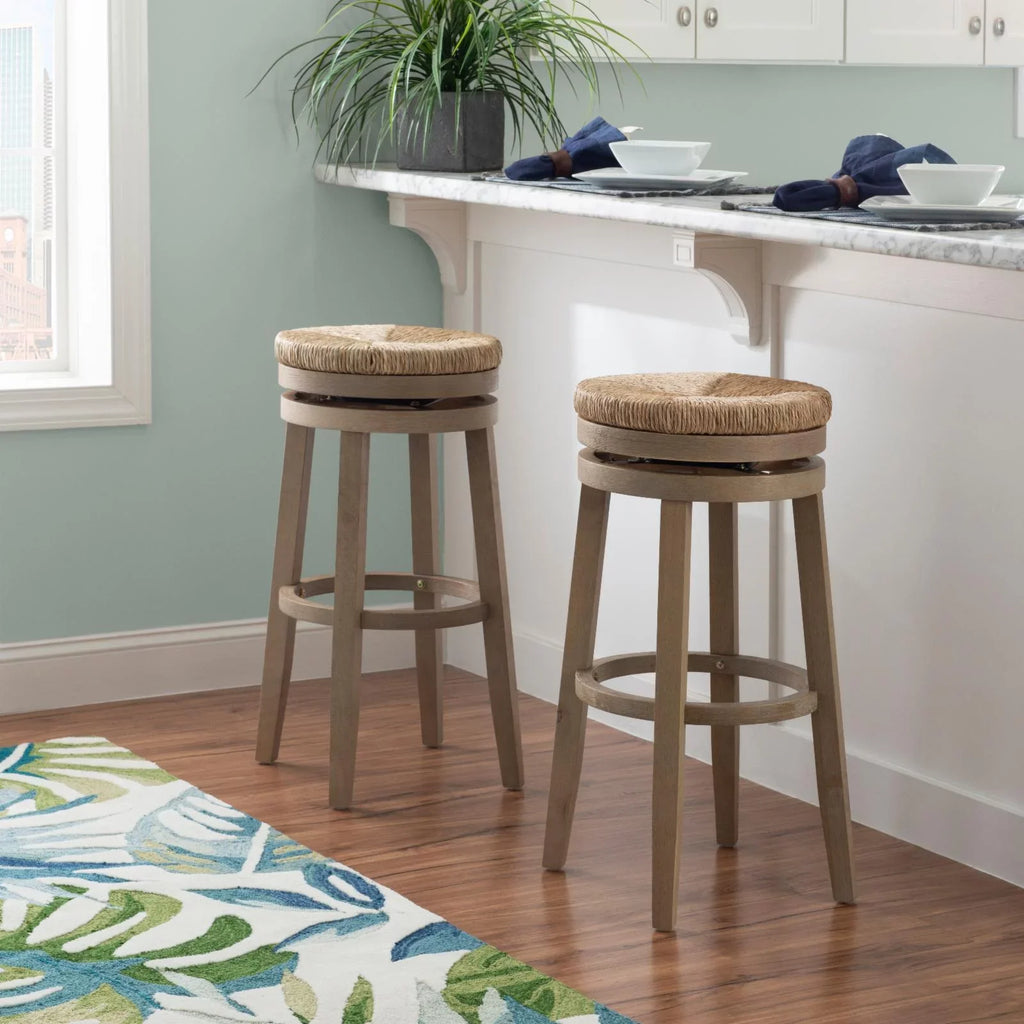 in. - Swivel Rush Stool Natural Natural with Morgan Bar 31 Powell