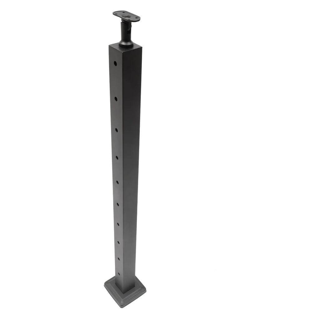 Two Concrete Post Railing Level System Sides Steel Cable Wood Deck Level Railing Pre-Drilled Post Square 36''x2''x2'' Stainless Cable Fence for