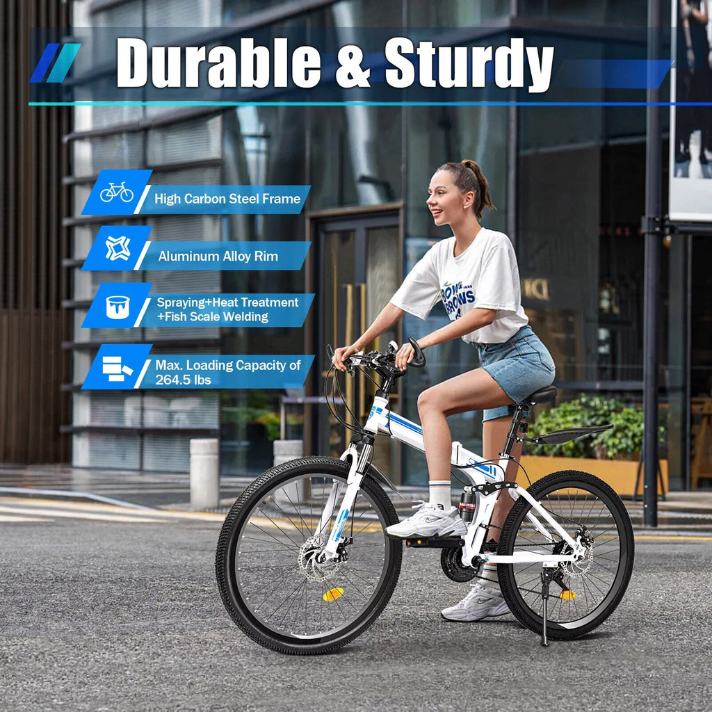 MTB Bicycle Disc Speed SHZICMY Bike Bikes Dual Folding 21 School Mountain Men 26" Brake