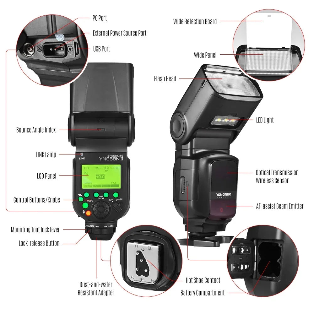 Dslr Hss Ii Master Yn622n Flash,With Camera 1/8000s Optical 5600k Built-in Yn560 Ttl Yn560 Cameras Led YONGNUO Compatible Yn968n Yn622n 1/8000s Speedlite Wireless Wireless Speedlite Yn968n Speedlite