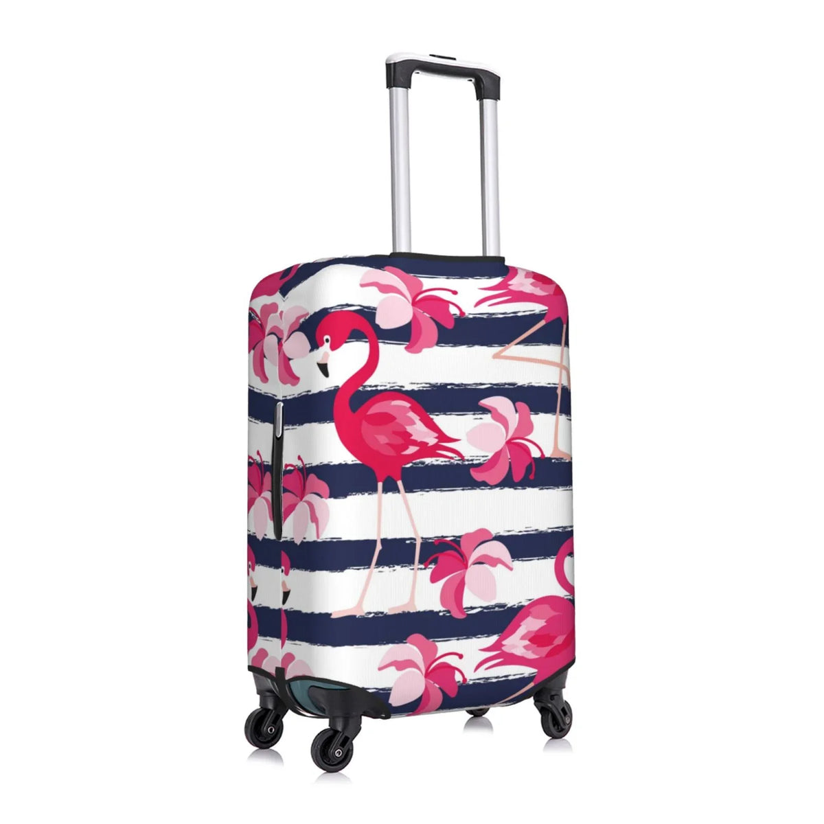 Ocsxa Dust-Proof Pink Suitcase Stripes Luggage Travel Cover For 18-32inch And Dark Blue Protector Flamingos Cover Print