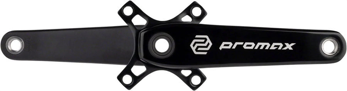 Black HF-2 Crankset - Promax Spindle, 180mm, 2-Piece, 24mm