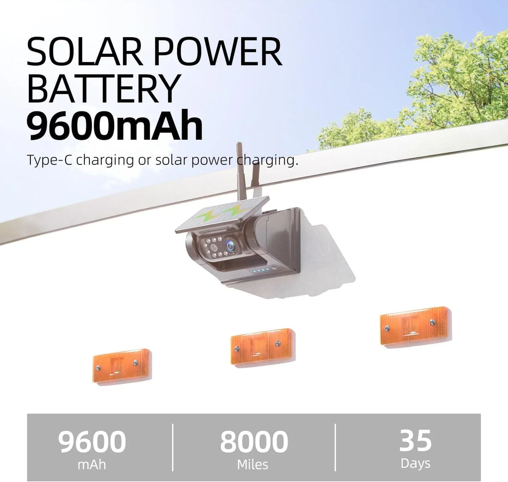 1 Solar DIY Waterproof Wireless Magnetic Drilling Min 5'' Monitor No X5 eRapta Backup Installation HD 1080P Camera