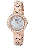 White Gold and with Crystal Bracelet BUR113RG Rose Rose Accented Women's Quartz Gold Mother Dial Watch Swiss Pearl of