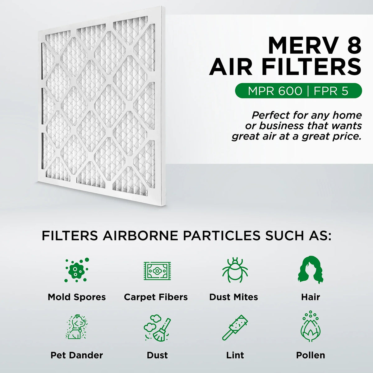 20x20x4 Size: Air 19-1/2 of Air MERV 6. x 3-3/4 Pamlico AC Actual x Filters. Furnace Pleated Case 19-1/2 8