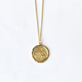 Coin sanctuaire Gold Round Medallion Necklace Rosette
