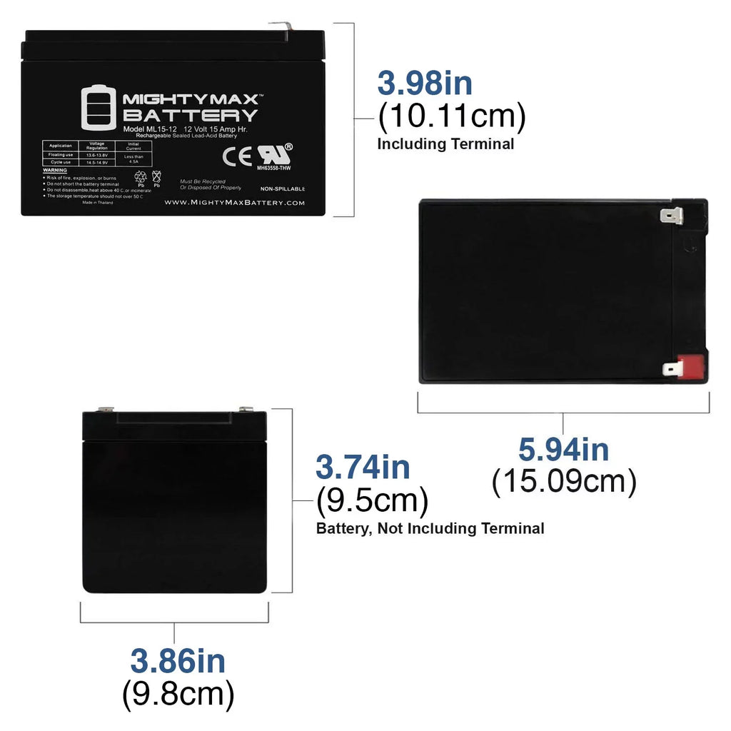 500W EVO F2 12V Scooter Electric Battery for Replacement 15AH