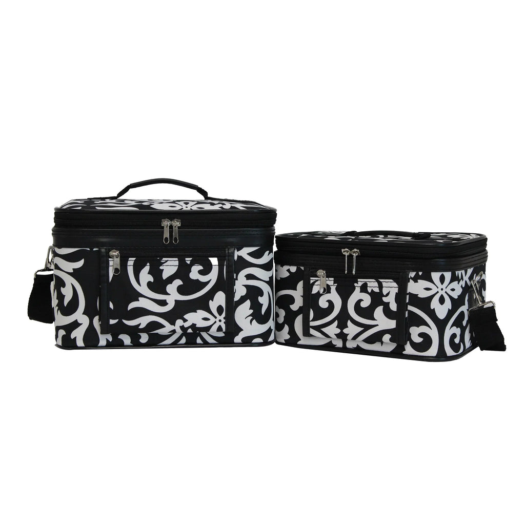 Case Cosmetic 2-Piece Pink World Traveler Set Trim Damask -
