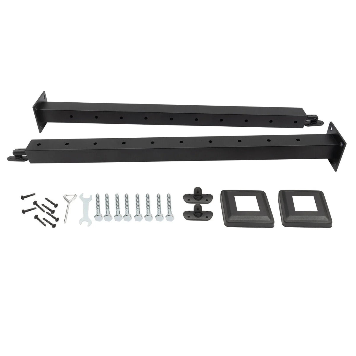 Two Concrete Post Railing Level System Sides Steel Cable Wood Deck Level Railing Pre-Drilled Post Square 36''x2''x2'' Stainless Cable Fence for