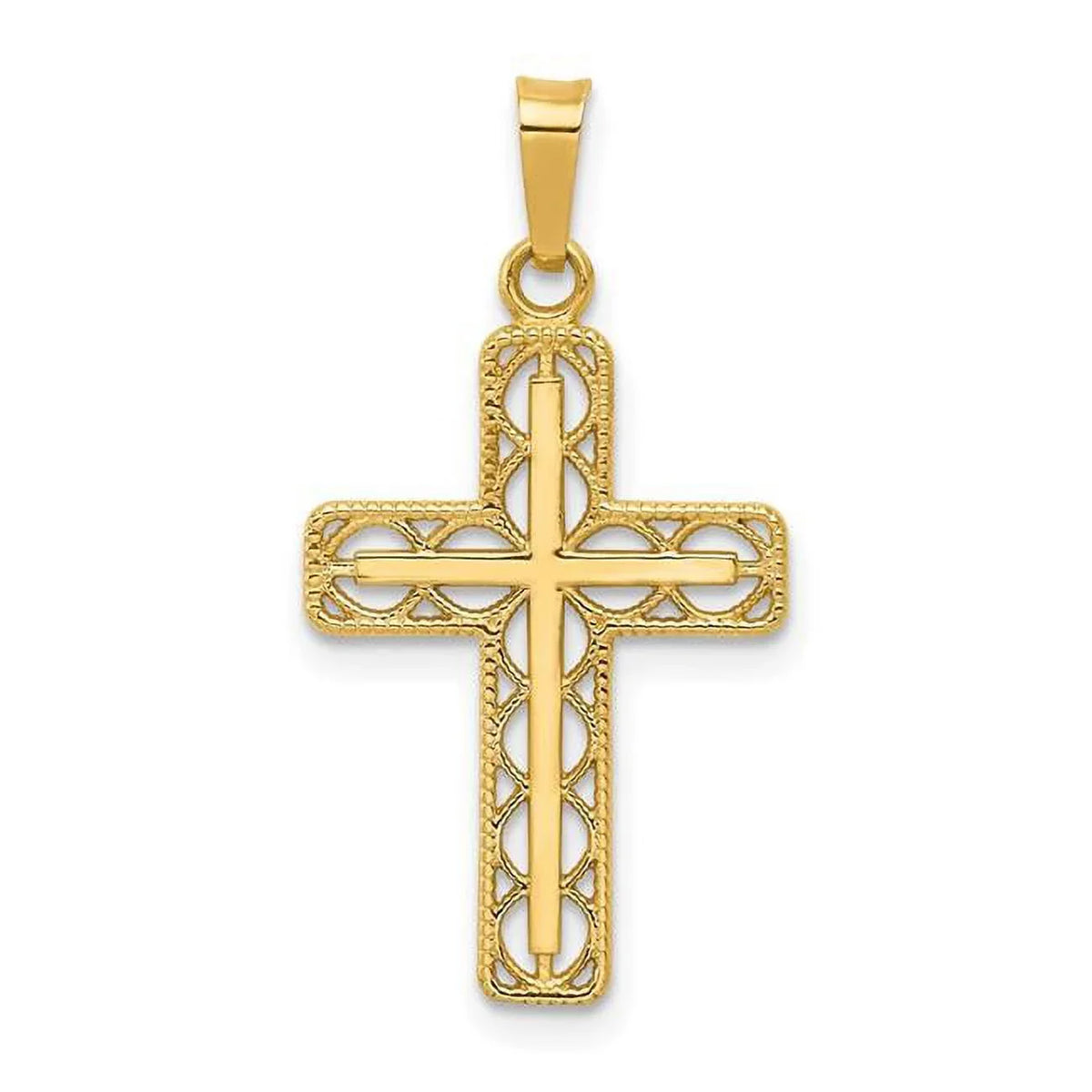 Cross Filigree Pendant 14K Polished