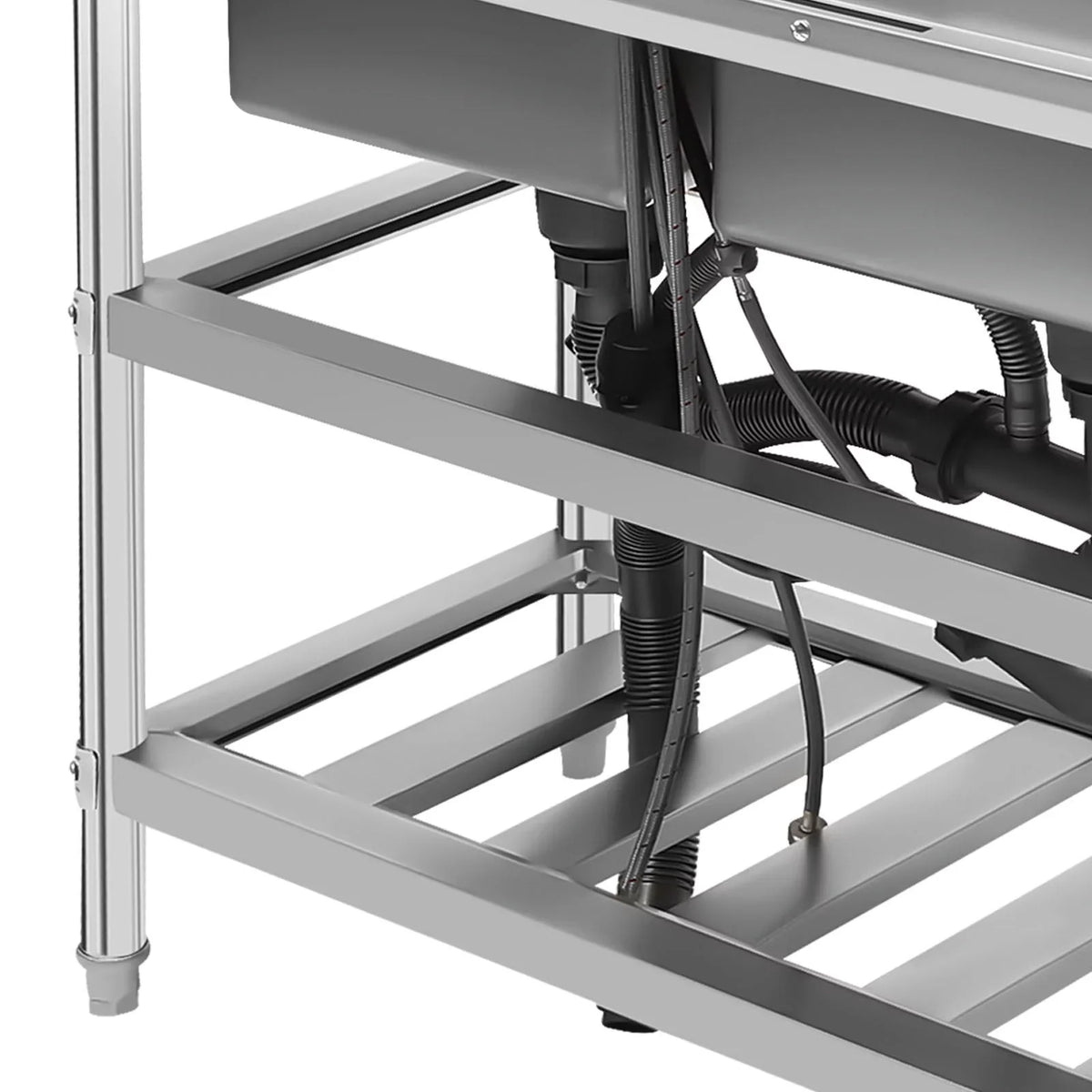 Stainless Sink Utility Kitchen with Steel and Cold Double Sink, Bowl Faucet Hot Wuzstar High Commercial