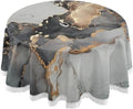 Luxury Fluid Hole Abstract Round Hyjoy for Patio /BBQ/Picnic Art Tablecloth Painting Table Natural Round Backyard with 60In,Waterproof Outdoor and Zipper,Party Covers Cloths Umbrella Table