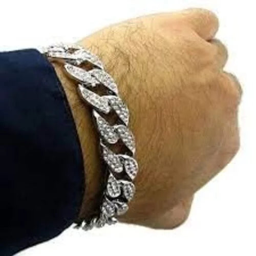 '- -C Out Blast on Rhinestones Blue Hop by Inspired Raymond Diamond Watch - SLV Charles Men's Timepiece- MB Bling Hip ST10311 Iced Big