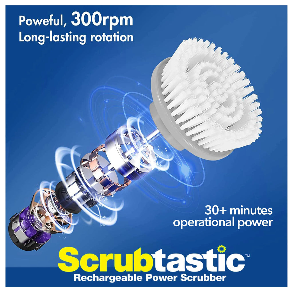 Scrubber Spin Surface Cleaner, Pack and & Brush 1 Multi-Purpose Heads Electric Scrubber Scrubber Scrubtastic 3
