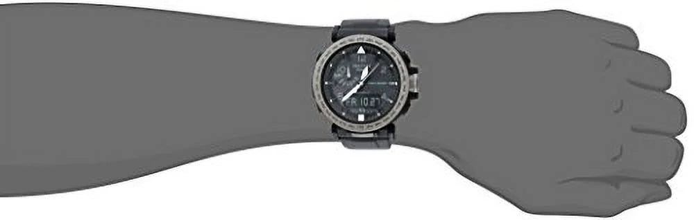 Watch, Black Sensor Silicone Pro Trek Powered Men's Strap Casio Solar Triple