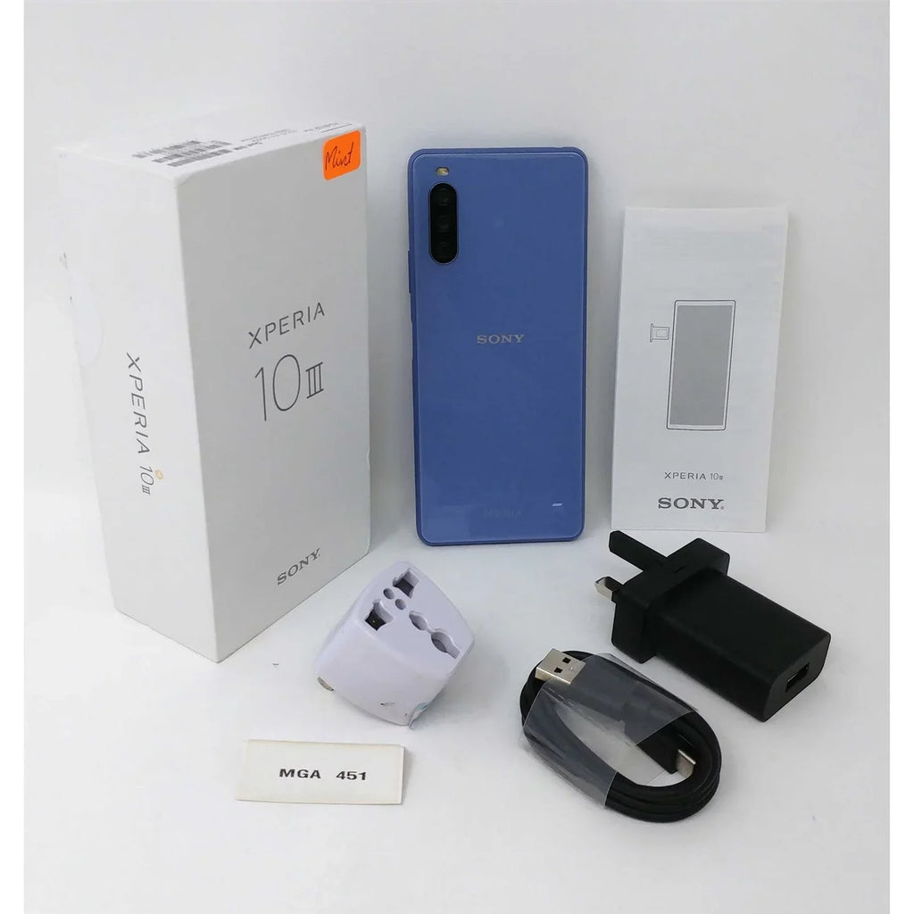 10 Pre-Owned New) XQ-BT52 5G (Like RAM 6GB Xperia III Factory Smartphone - GSM Sony Blue Unlocked 128GB