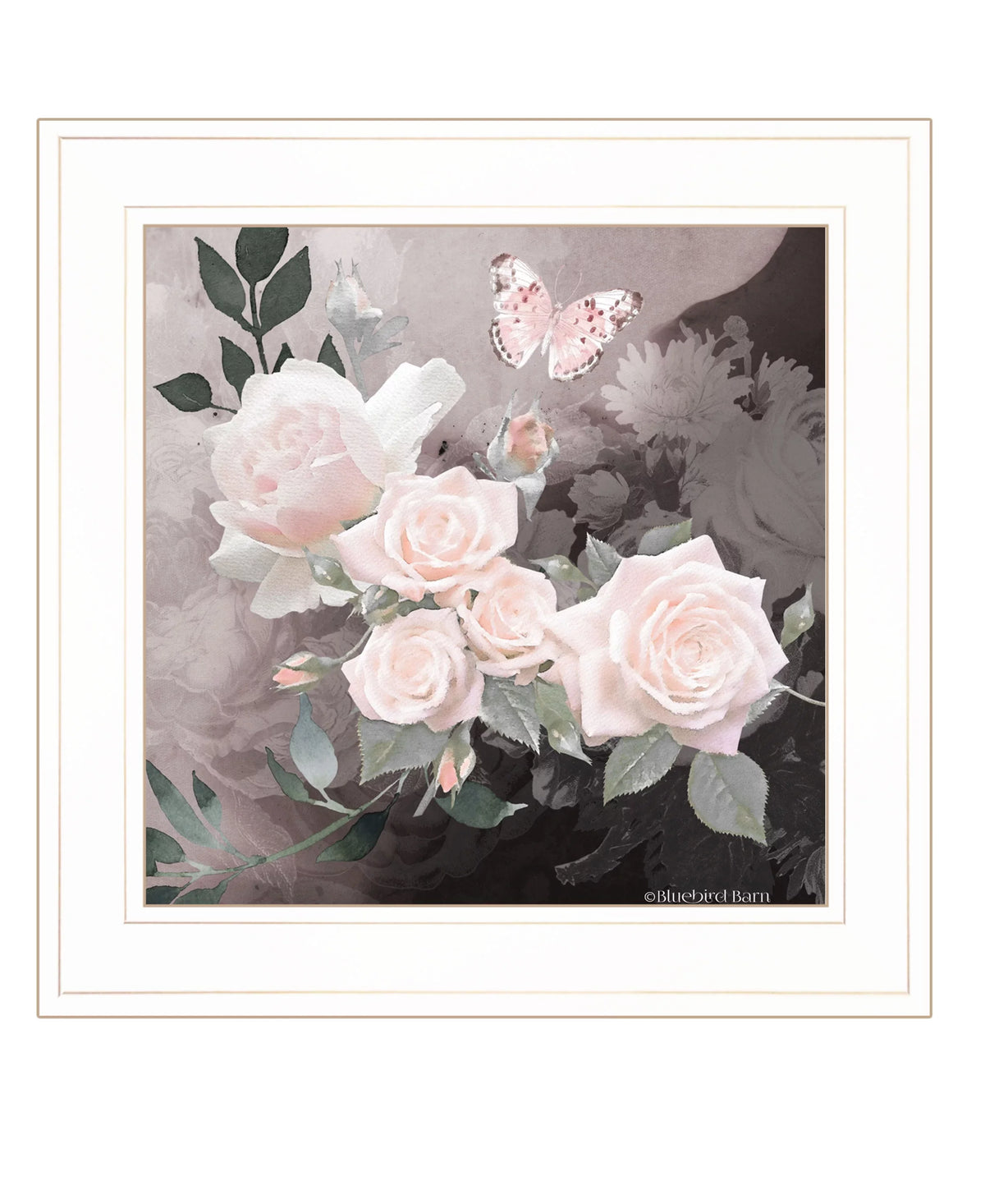 "Noir Bluebird by Ready to White 1" Frame Print, Framed Roses Barn, Hang