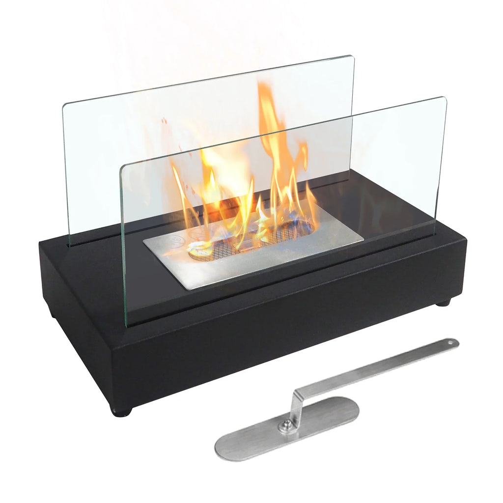 x 7.1'' Metal 8''H Bio x Ethanol Outdoor Flame Guard Skypatio Fireplace 13.98''L Tabletop Ventless with W