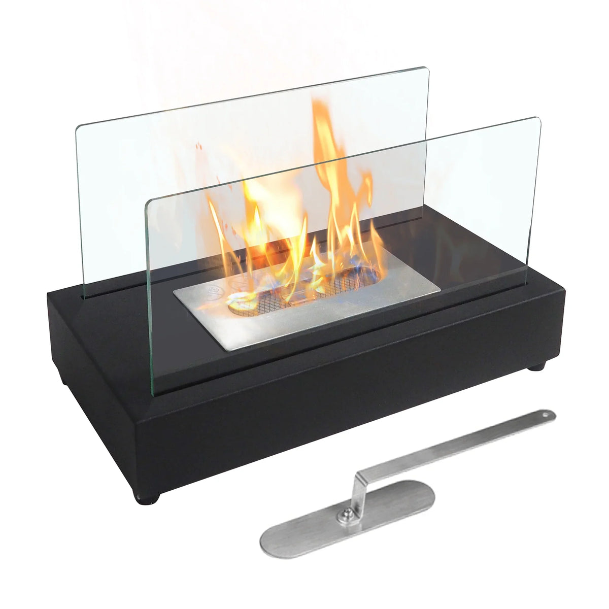 x 7.1'' Metal 8''H Bio x Ethanol Outdoor Flame Guard Skypatio Fireplace 13.98''L Tabletop Ventless with W