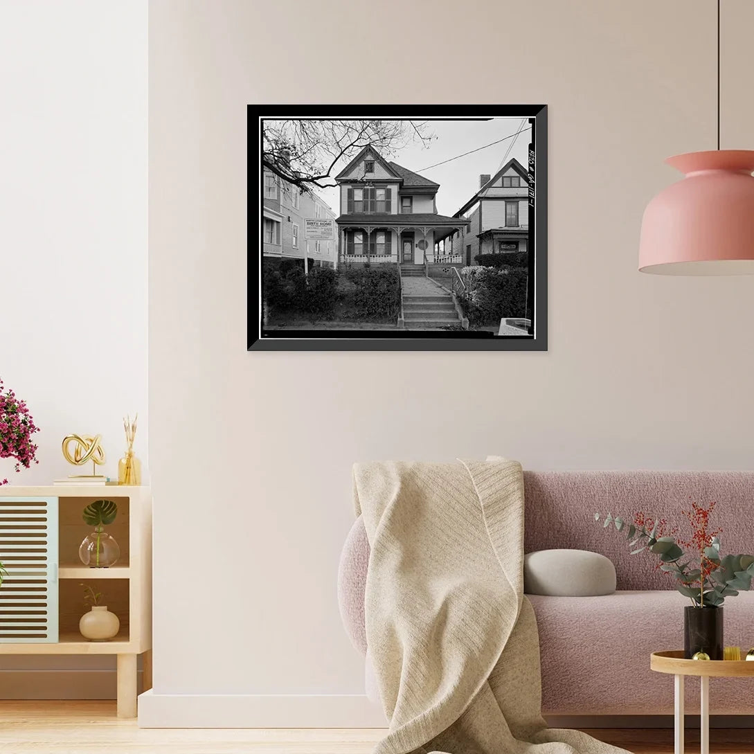 21-7/8" x King Atlanta, 17-7/8" 501 Avenue, Fulton Martin Birth Framed Home, GA, Auburn Jr. Luther County, Historic Print,