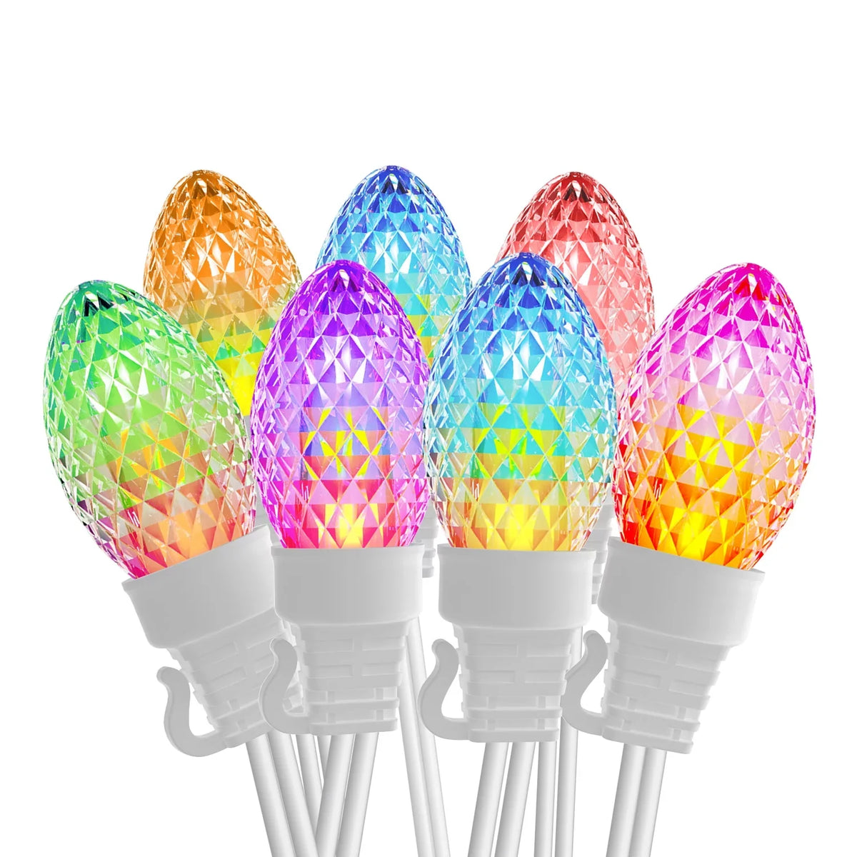 Light C9 Bulbs Changing Lights Waterproof 20 23ft Outdoor, String Christmas Lights LED Eva's Color