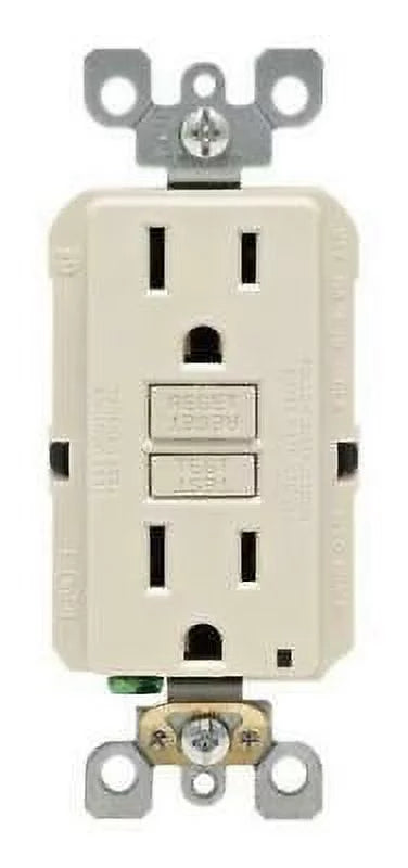 5-15R Almond SmartlockPro 15 125 Outlet pk volt 1 Leviton amps Duplex GFCI Light