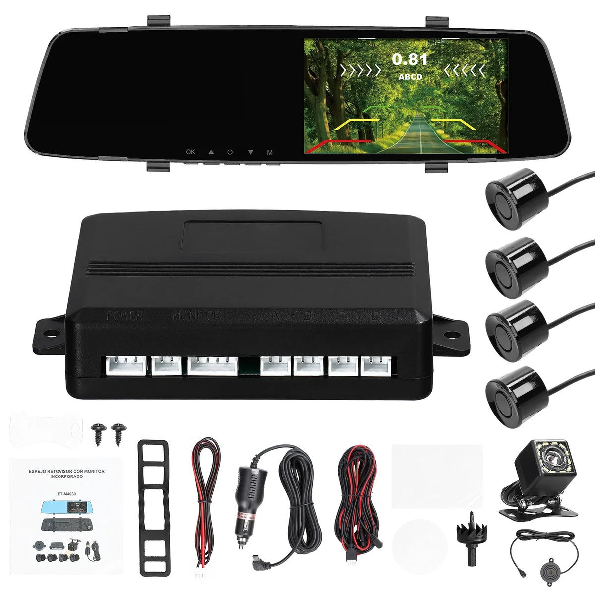 4 Camera Camera,4.3 Reverse Screen Radars Inch Radars Rear Dual Screen Reverse Rear Shinysix Camera Dash Dual Support Dash DVR 4.3 Rear Camera Radars Inch Camera Reco Inch Dash 1080P 4.3 Dual