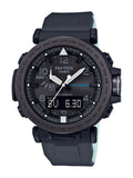 Watch, Black Sensor Silicone Pro Trek Powered Men's Strap Casio Solar Triple