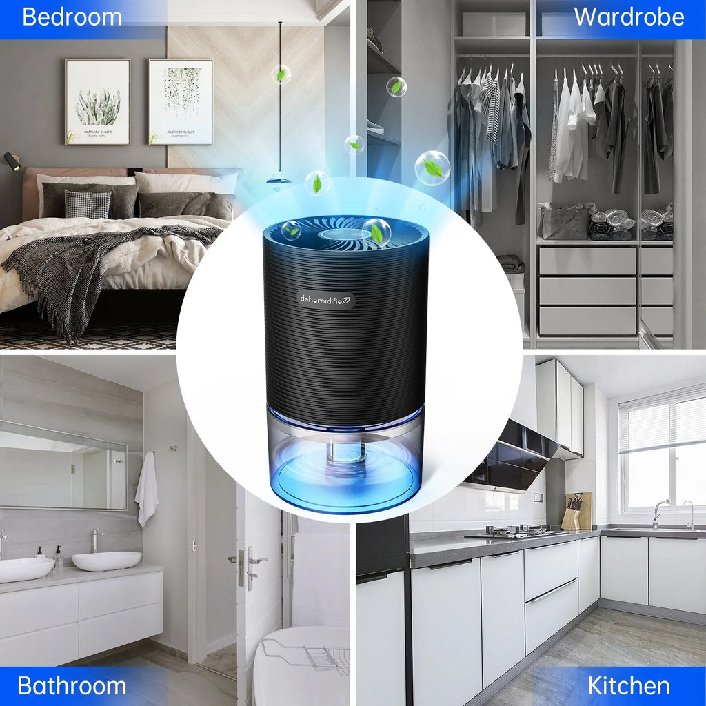 Light Auto-off,7 27oz Bedroom sq.ft-Black up Colors Alrocket for with Small 215 Dehumidifiers to LED