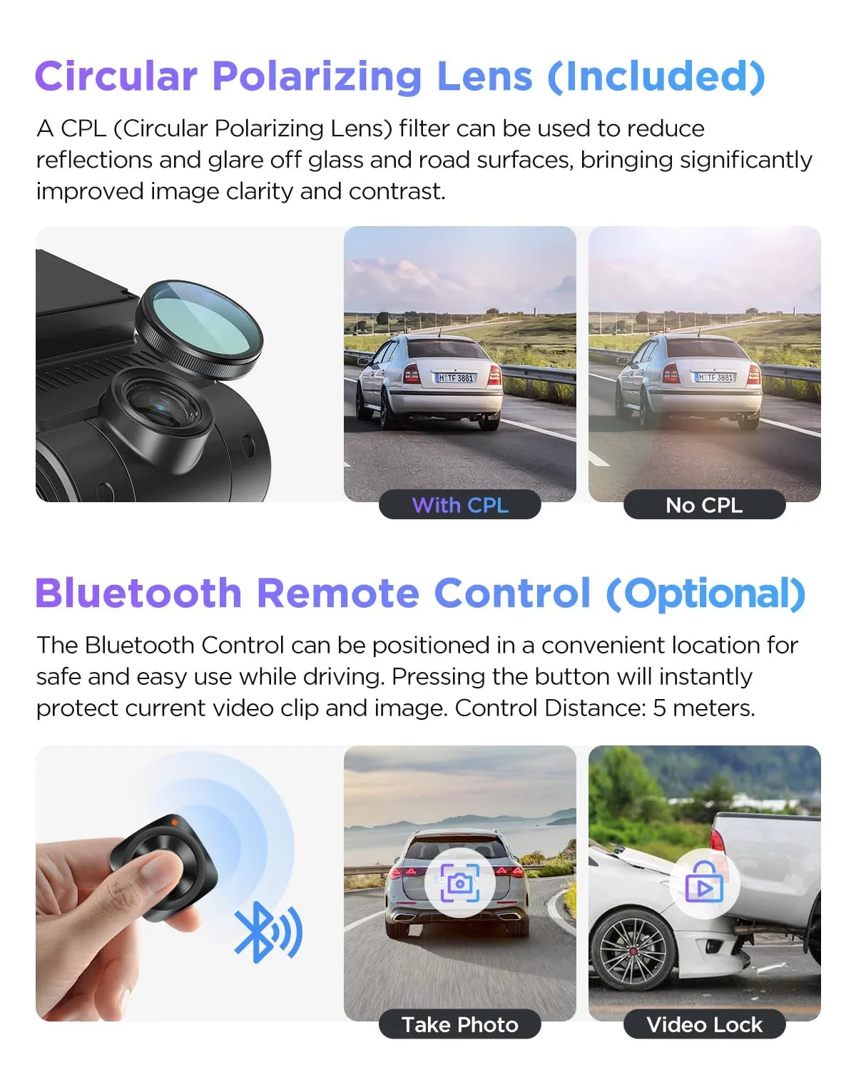 VIOFO Dual 2CH Rear A229 IMX678 lb 2 4K+2K Pro IMX675 2 Camera & Front with Car Dashcam STARVIS GPS,